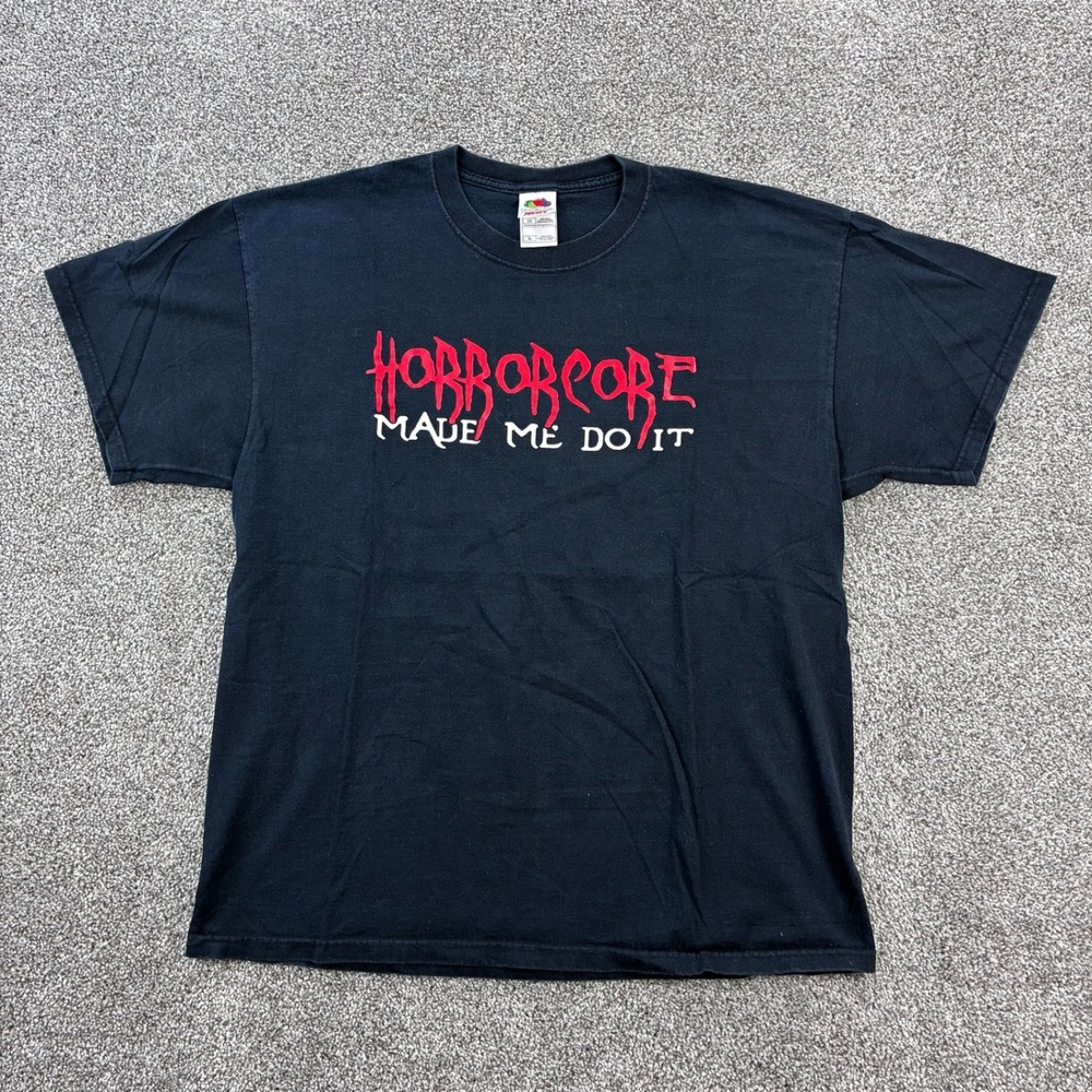 Vintage Horrorcore Shirt Mens XL Black Horrorcore Made Me Do It Music Hip Hop